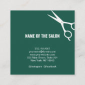 レトロパーソナライズフォトヘアドライザー理容師サロン スクエア名刺 (裏面)