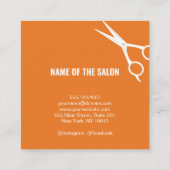 レトロパーソナライズフォトヘアドライザー理容師サロン スクエア名刺 (裏面)