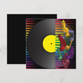 レトロパーティの背景 招待状 (正面/裏面)