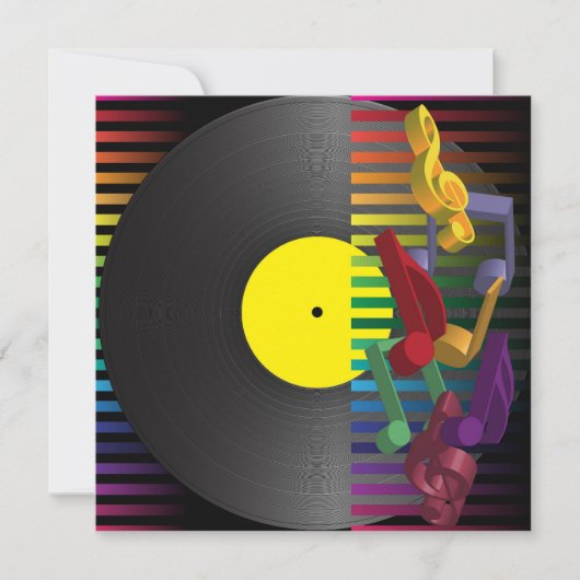 レトロパーティの背景 招待状 (正面)