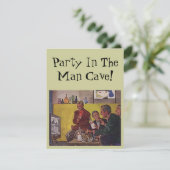 レトロパーティーのホストに! マンケーブ テーマの招待状 招待状 (スタンド正面)