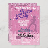 レトロパーティーの招待状 招待状 (正面/裏面)