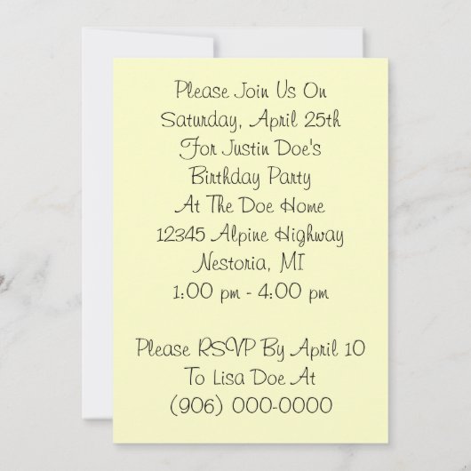 レトロパーティーショッピング食料品カートフル招待状 招待状 (裏面)