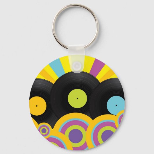 レトロパーティー背景 キーホルダー (正面)