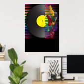 レトロパーティー背景 ポスター (ホームオフィス)