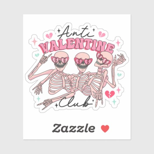 レトロパーティー骨格アンチ – バレンタインクラブビニル シール (シート)