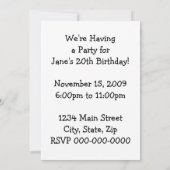 レトロパーティー 招待状 (裏面)