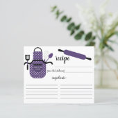 レトロパープルエプロンキッチンツールレシピカード (スタンド正面)