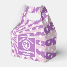 レトロパープルクイーンズオブハートバースデーパーティー フェイバーボックス