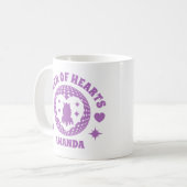 レトロパープルクイーン・オブ・ハート パーソナライズされた コーヒーマグカップ (正面左)