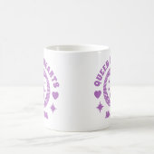 レトロパープルクイーン・オブ・ハート パーソナライズされた コーヒーマグカップ (中央)