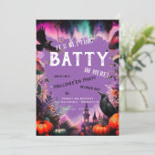 レトロパープルクローハロウィンパーティー 招待状 (スタンド正面)