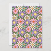 レトロパープルグリーンフローラグルービー40th誕生日 招待状 (裏面)