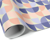 レトロパープルコーラルピーチジオメトリックシェイプパターン ラッピングペーパー (ロールコーナー)