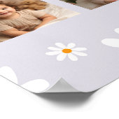 レトロパープルデイジー誕生日フォトマイルストーンポスター ポスター (角)