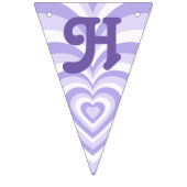 レトロパープルハートパーティーバンティングバナー バンティングフラッグ (第2の旗)