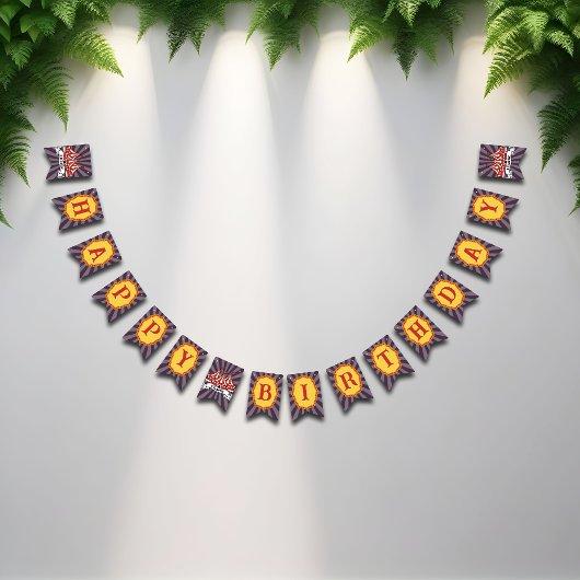 レトロパープルビッグトップ漫画サーカスのバンティングバナー バンティングフラッグ