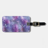 レトロパープルピンクアンドブルーディスコ鏡 |モノグラム ラゲッジタグ (正面横)