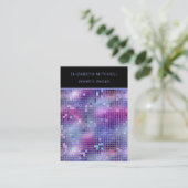 レトロパープルピンクブルーディスコイヤリングディスプレイカード 名刺 (スタンド正面)