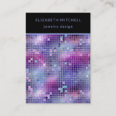 レトロパープルピンクブルーディスコイヤリングディスプレイカード 名刺 (正面)