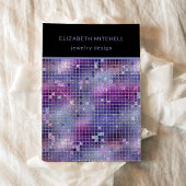 レトロパープルピンクブルーディスコイヤリングディスプレイカード 名刺