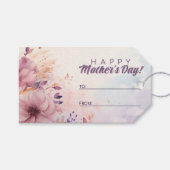 レトロパープルフローラ抽象芸術ハッピーマザーズデイ ギフトタグ