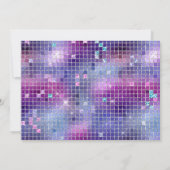 レトロパープルブルーピンクディスコボール鏡モノグラム ノートカード (裏面)