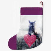 レトロパープルホース&ハートクリスマスホース スモールクリスマスストッキング (裏面)