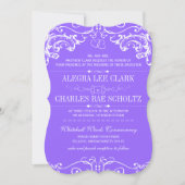 レトロパープルヴィンテージモダンタイポグラフィ 招待状 (正面)