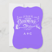 レトロパープルヴィンテージモダンタイポグラフィ 招待状 (裏面)