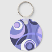 レトロパープル抽象芸術アートキーチェーン キーホルダー (裏面)