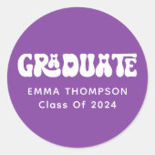 レトロパープル2024年大学院 ラウンドシール (正面)