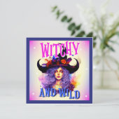 レトロパープル ウィッチー ハロウィン カード (スタンド正面)