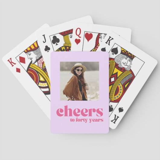 レトロパープル&ピンク40歳 トランプ (裏面)