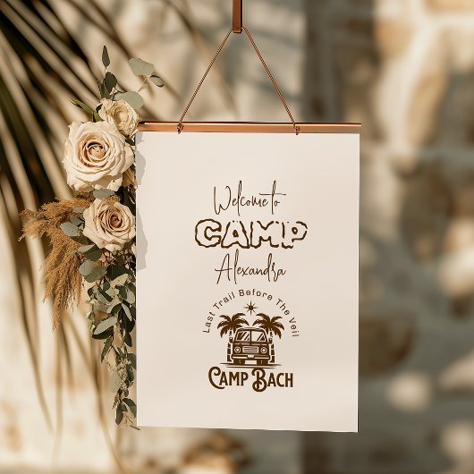 レトロパームキャンパー – ボホバチェロレッテウィークエンド 吊り下げ型タペストリー