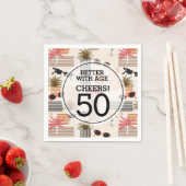 レトロパームスフラミンゴスバースデーパーティー スタンダードカクテルナプキン (インサイチュ)