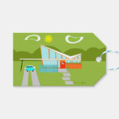 レトロパームスプリングスハウスカスタムギフトタグ ギフトタグ (正面(横))