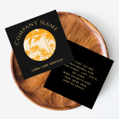 レトロパームツリーイラストレーション芝生気に造園 スクエア名刺