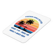 レトロパームツリーサンセットクルーズファミリーバケーション マグネット (左側)