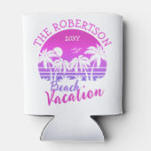 レトロパームツリーズサンセット60sファミリーバケーショントリップ 缶クーラー (裏面)