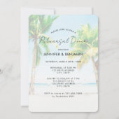 レトロパームツリーデスティネーションビーチリハーサルディナー 招待状 (正面)