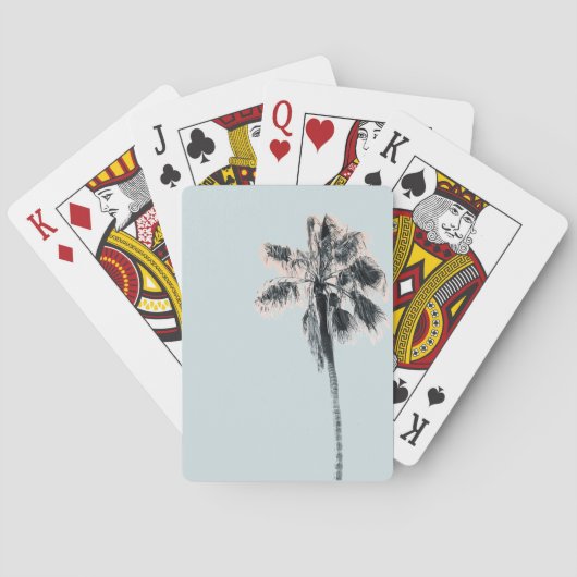 レトロパームツリートロピカルピンクミント  トランプ (裏面)