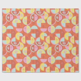 レトロパーム春サボテンラッピングペーパー ラッピングペーパー