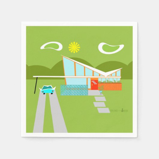 レトロパーム春ズハウスカクテルナプキンス スタンダードカクテルナプキン (正面)