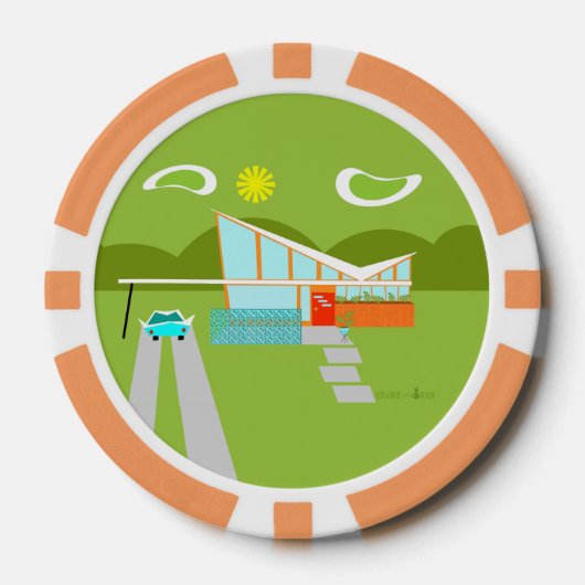 レトロパーム春ズハウストランプのポーカーチップ ポーカーチップ (正面)