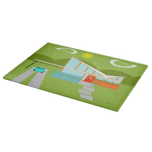 レトロパーム春ハウスガラス切削板 カッティングボード (角)