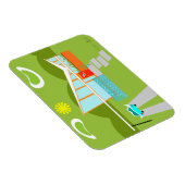 レトロパーム春ハウスフレキシブルマグネット マグネット (右側)