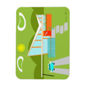 レトロパーム春ハウスフレキシブルマグネット マグネット (縦)