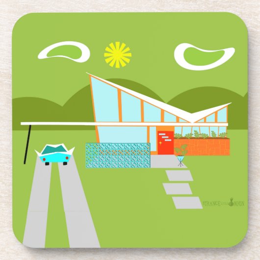 レトロパーム春ハウス懸命プラスチックコースター コースター (正面)