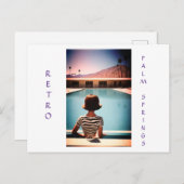 レトロパーム春プールサイドのポストカードパーソナライズ ポストカード (正面/裏面)